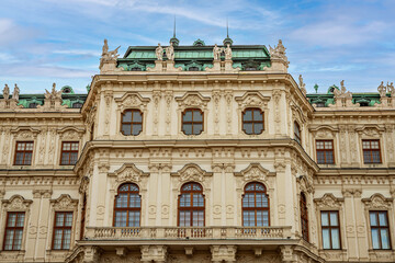 Detail of Schloss Belvedere in Vienna. Belvedere Castle and its Christmas market. - 552856132