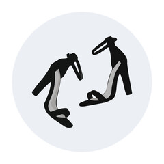 Stylish and elegant black heels for women on an interesting background. Fashion heels vector illustration