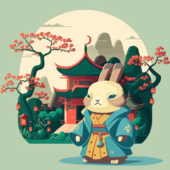Chinese New Year Lunar 2023 year of the Rabbit zodiac signs.