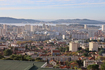 Fototapeta premium Vue d'ensemble de la ville, ville de Toulon, département du Var, France