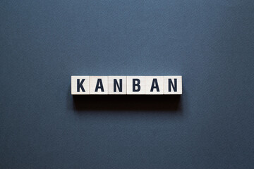 Kanban - word concept on cubes