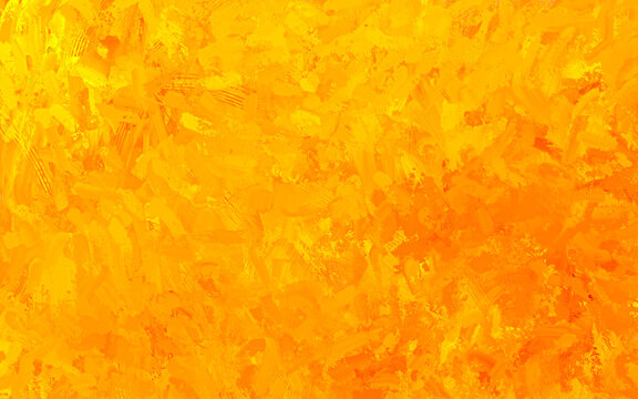 Bright, colorful horizontal format banner. Illustration done in yellow and orange oil paint strokes.