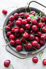 Fresh red cherries fruit