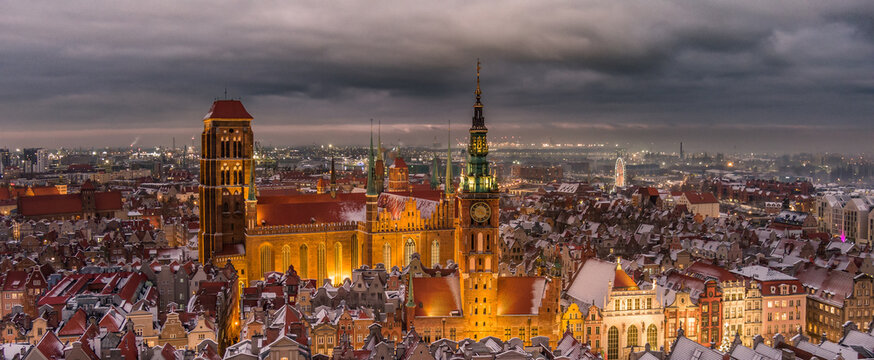 gdańsk old town from above 