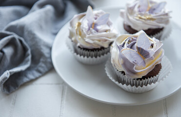 Cupcakes with butterfly decorations