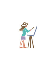 person drawing a picture