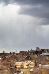 Autumn rural landscape. Waiting for the rain