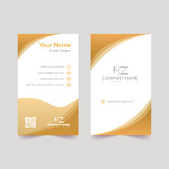Golden horizontal business card template for corporate office