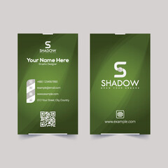 Dark green horizontal business card template for office