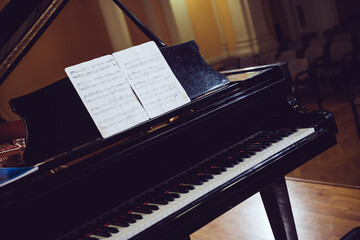Piano and the musical notes