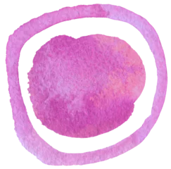 Foto auf Acrylglas Pink Watercolor circle flow blot. Painting colors. Abstract texture stain on Png tranparent background. © Liliia