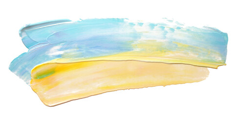 Png transparent Abstract oil and acrylic smear blot painting. Blue, yellow Color long horizontal...