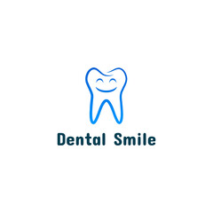 A dental vector illustration of a smiling tooth