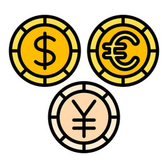 Currencies Filled Line Icon