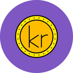 Krone Multicolor Circle Filled Line Icon