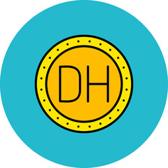 Darham Multicolor Circle Filled Line Icon