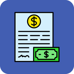 Loan Multicolor Round Corner Filled Line Icon