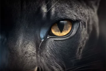 Foto op Plexiglas Close up on a  black panther eyes on black © erika8213