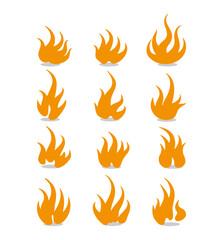 set of fire flames icons