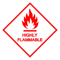 Highly Flammable Symbol Sign ,Vector Illustration, Isolate On White Background Label .EPS10