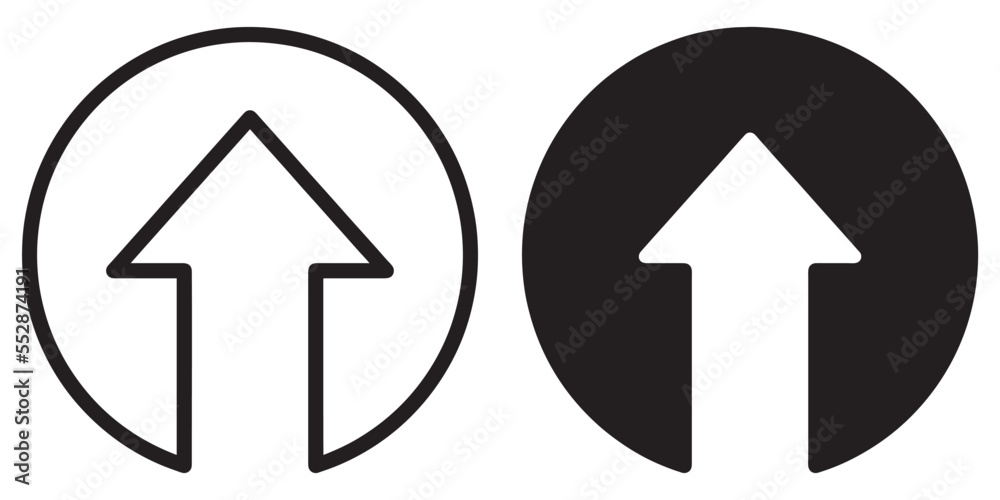Fototapete ofvs260 outlinefilledvectorsign ofvs - arrow circle vector icon . up pointing sign . isolated transp