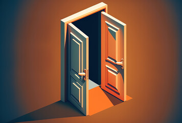 open door symbol of fresh business and professional chances, initiative, and idea design. Generative AI