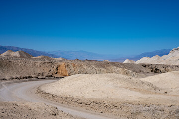 Detail of the desert roads of the Death Valley desert
