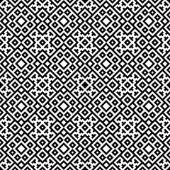 Fototapeta premium Seamless pattern with ethnic ornament. Embroidery background. Tribal wallpaper. Ethnical folk image. Tribe motif. Ancient mosaic. Digital paper, web design, textile print, backdrop. Vector art work.