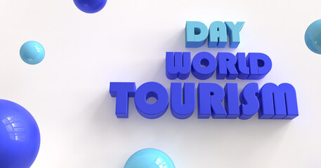 World Tourism Day. Travel concept. 3D illustration.