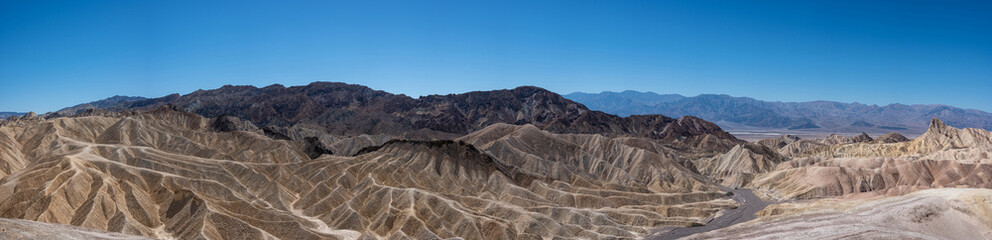 Extral large panoramic of the desert and hot Death Valley