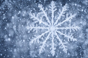 Realistic illustration macro of snowflake, generative ai