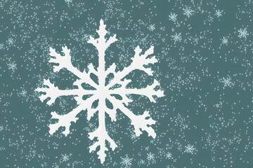 Fototapeta premium Illustration macro of snowflake in the minimalist style, generative ai