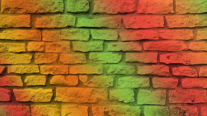 Fototapeta premium Gradient brick old stone wall texture background.
