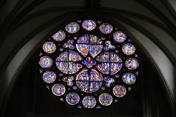 Window in Lincoln Cathedral, England United Kingdom