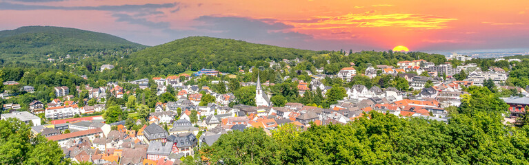 Ausblick über Koenigstein im Taunus, Hessen, Deutschland 