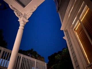 December evening with Little Dipper on display against the blue night sky in old town Key West,...