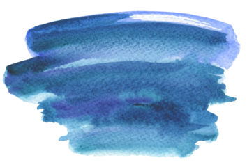 PNG Abstract  watercolor blue color brushstrokes painting smear on tranparent background. Texture paper.