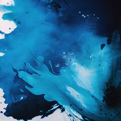 Obraz premium beautiful blue watercolor splatter background