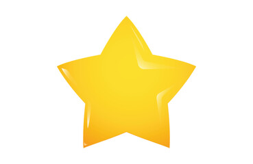 Yellow glossy star,  Golden shiny star icon vector illustration