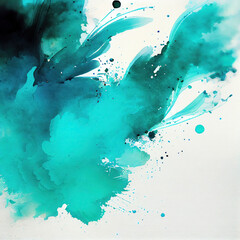 beautiful aqua blue cyan watercolor splatter background