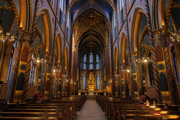 Wide shot of St. Marie cathedral interior