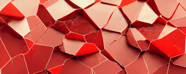 Fototapeta na wymiar Abstract 3d render red cracked surface modern