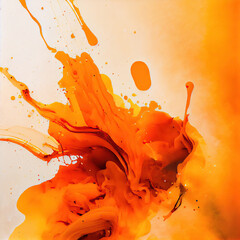 beautiful orange watercolor splatter background
