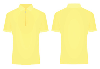 Yellow  man zip top t shirt. vector illustration