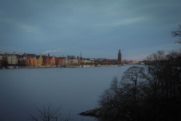 Fototapeta premium sunset over the river