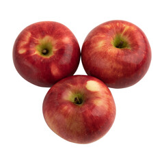 Fototapeta na wymiar pile of fresh red apples isolated on white background, ripe organic fruits