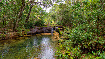 waterfall in the forest  city of Bonito, Mato Grosso do Sul Brazil Pantanal