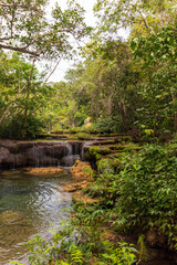 Fototapeta na wymiar waterfall in the forest city of Bonito, Mato Grosso do Sul Brazil Pantanal