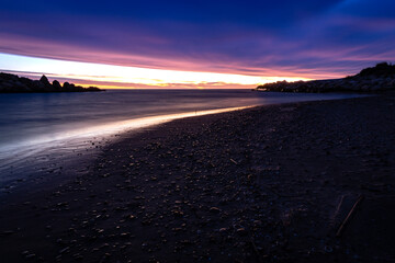 Sunrise at the beach of El saler in Valencia, Spain.