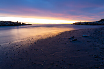 Sunrise at the beach of El saler in Valencia, Spain.